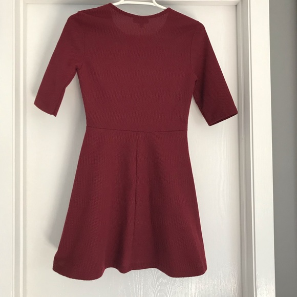 TopShop maroon/burgundy skater dress - Picture 2 of 6
